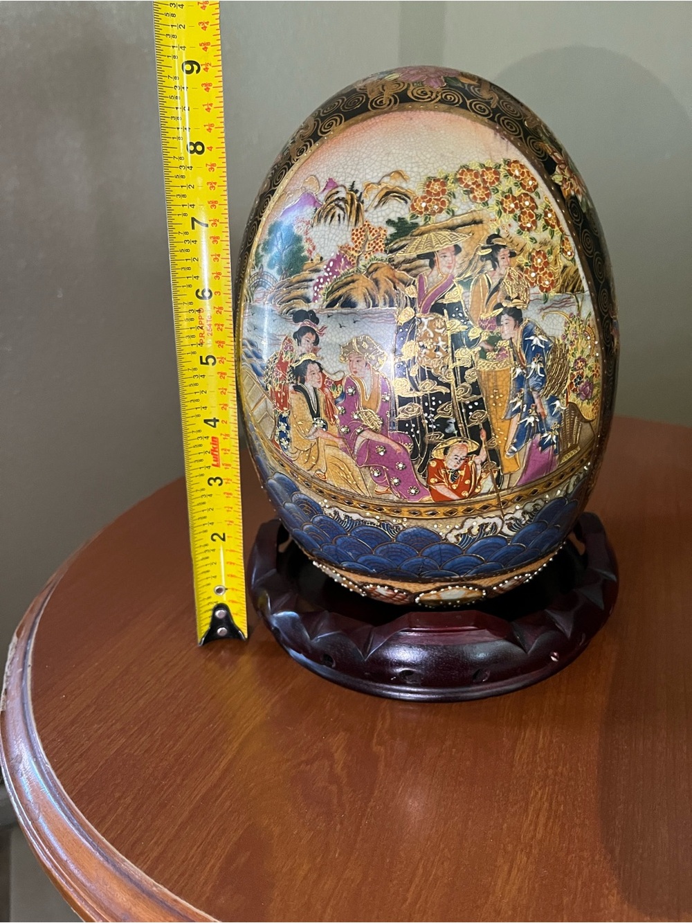 Vintage Satsuma Egg Decor